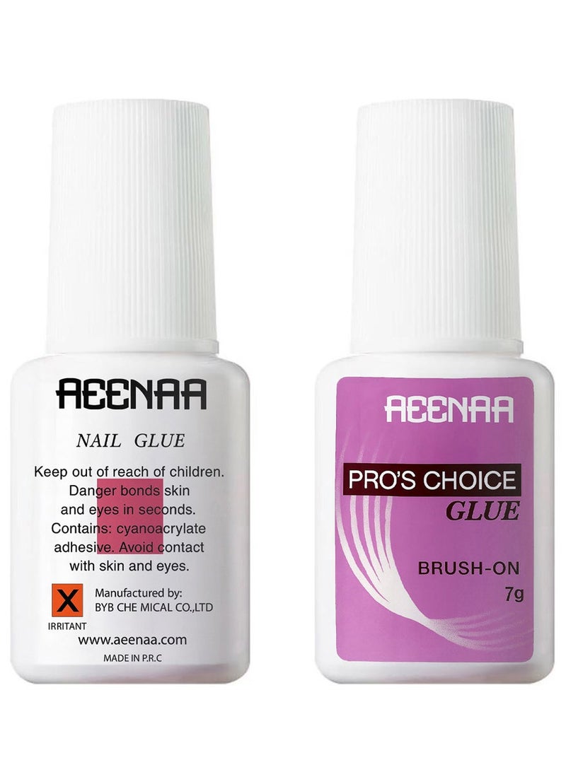 AEENAA Professional Brush-On Nail Glue – Strong Hold Adhesive for Acrylics, Press-On Nails & Tips – Quick Drying, Bonds in Seconds – 7g - Image 3
